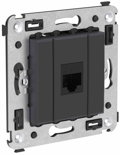 Розетка компьютерная без рамки DKC Avanti 1-м. RJ45 6е черный матовый картинка